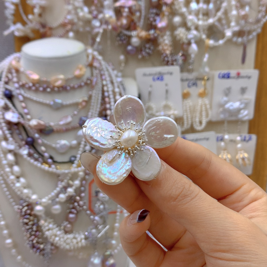 淡水珍珠耳饰银S925镶嵌