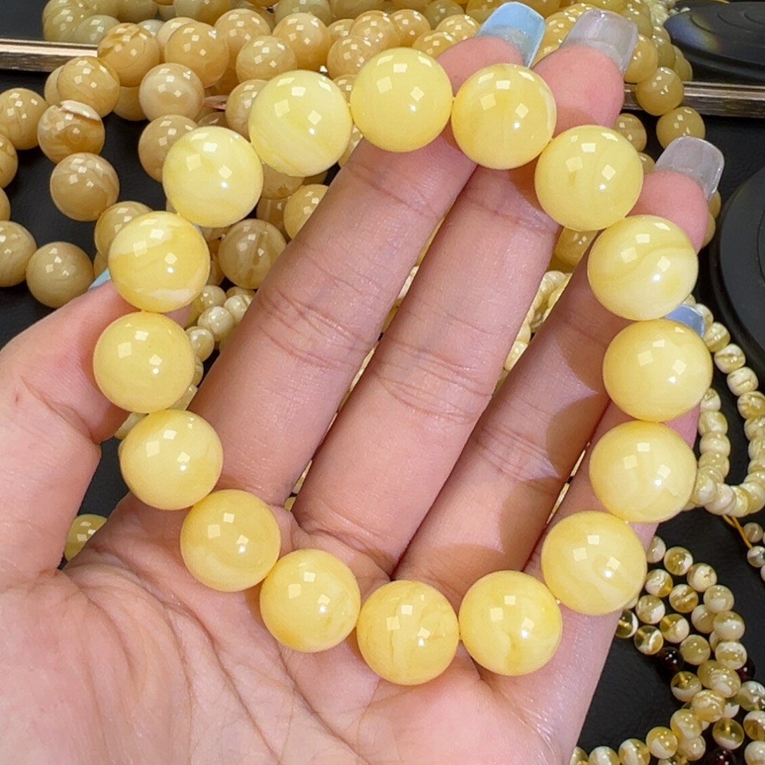琥珀未镶嵌手链21.7白蜡