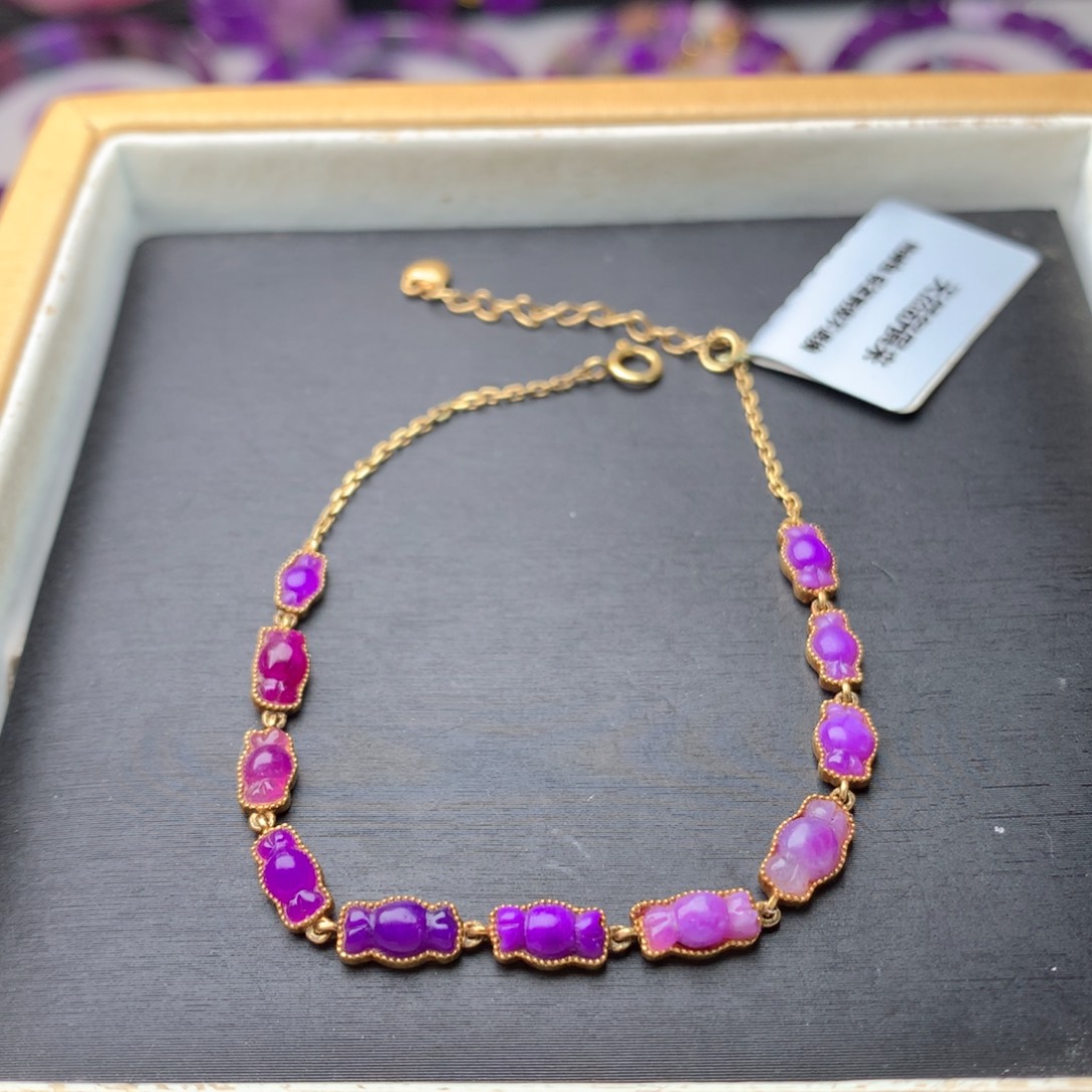 苏纪石（舒俱来）18K金镶嵌手链