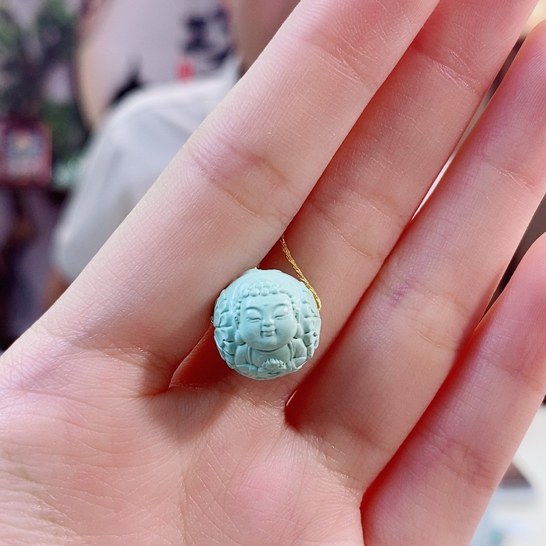 甜***圆未镶嵌绿松石珠宝奇石