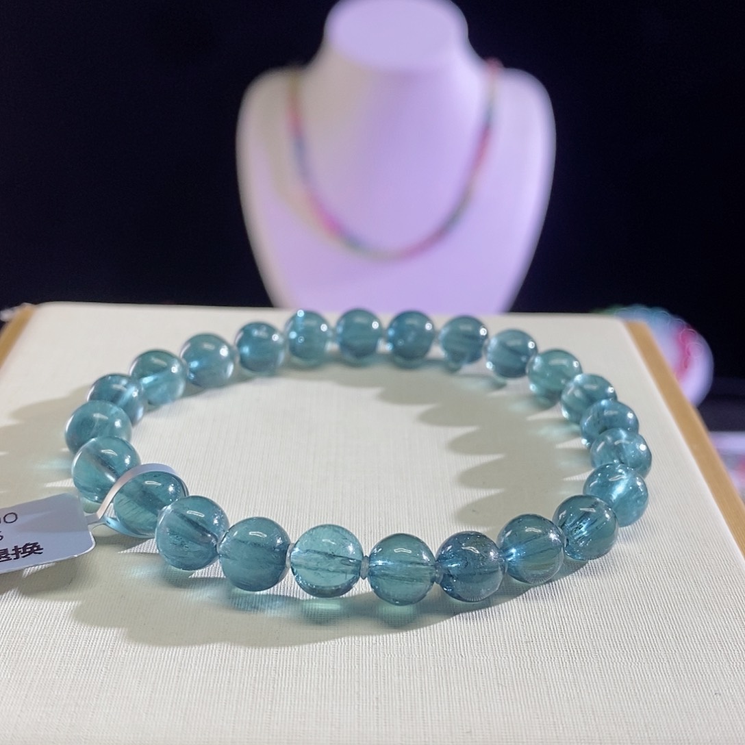 碧玺手链未镶嵌纯帕蓝