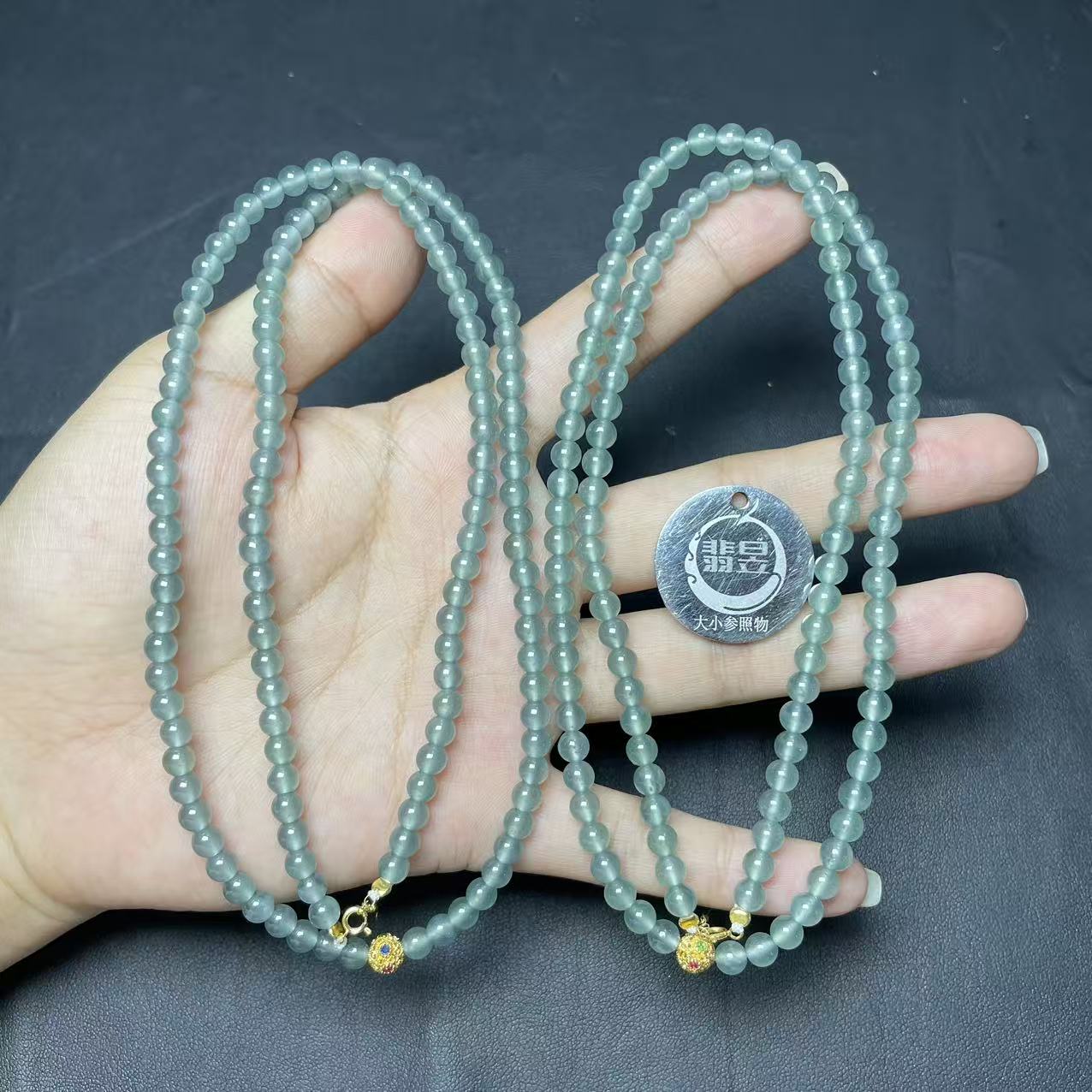 翡昱-N26-65815-天然A货翡翠珠链/约4+/约126颗/-多样性发其一