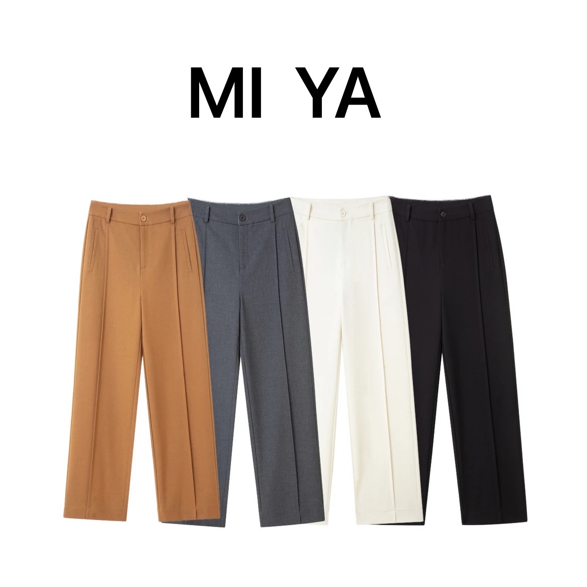 【灰色限定】25春季新款修身显瘦窄版阔腿裤高腰直筒裤