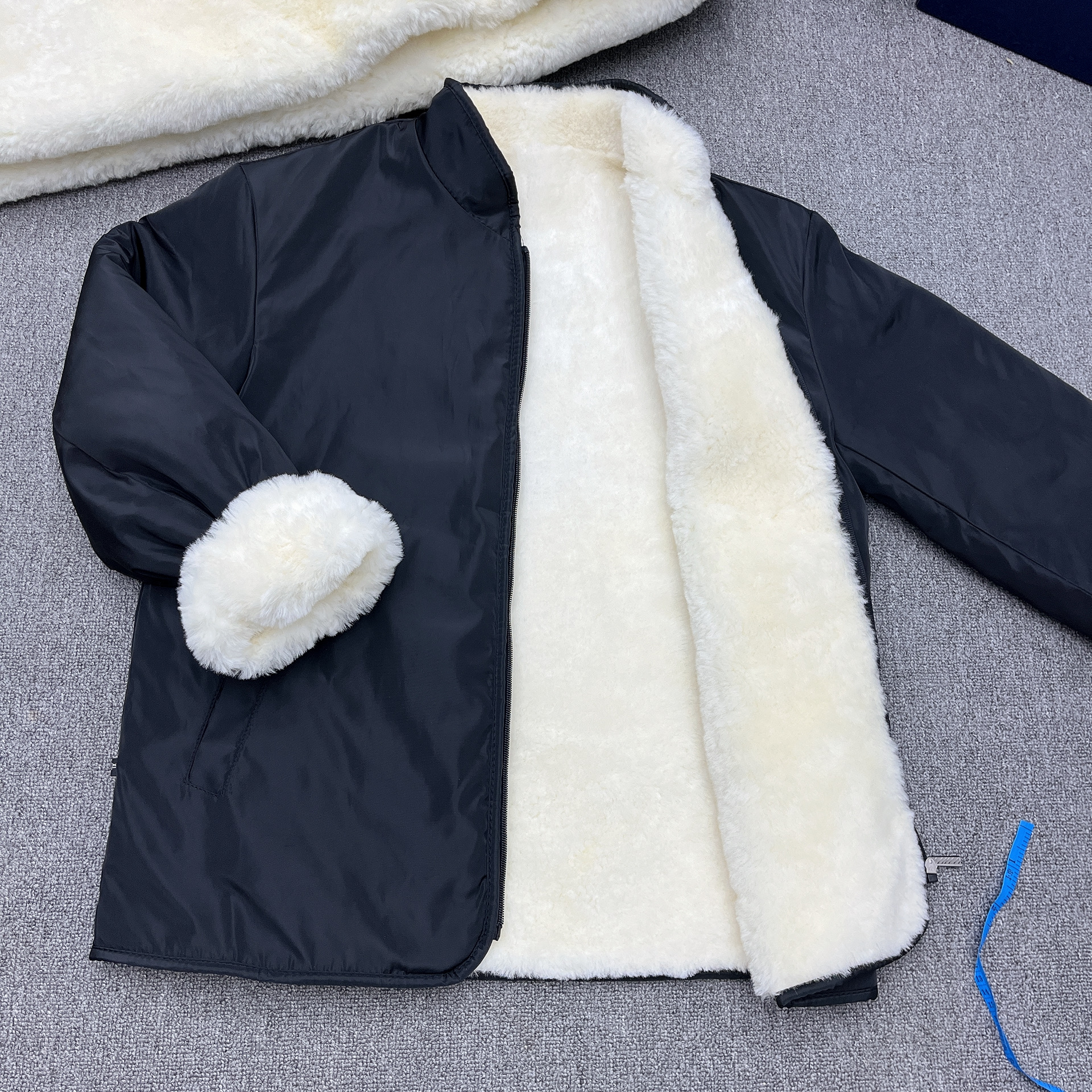 新中式中老年冬季羊皮棉袄羊羔毛内胆加厚抗寒保暖防风真皮毛一体