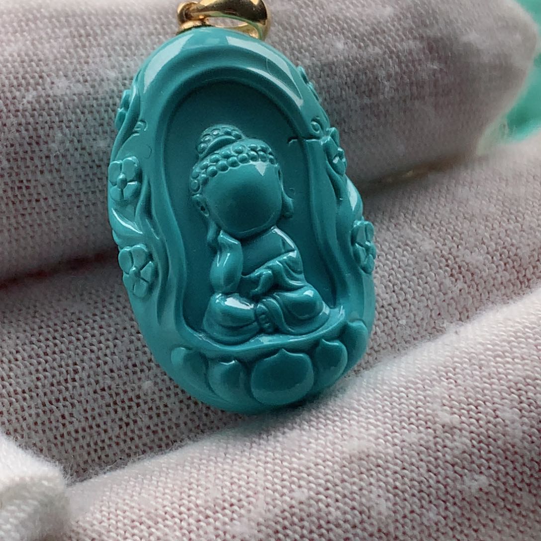 绿松石无相宝宝佛18K金镶嵌