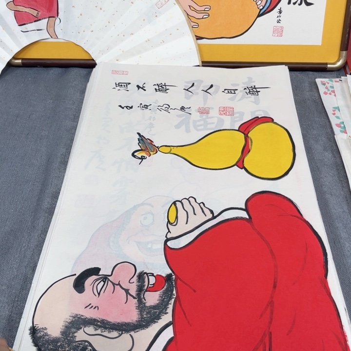 国画手绘禅意画一物一拍