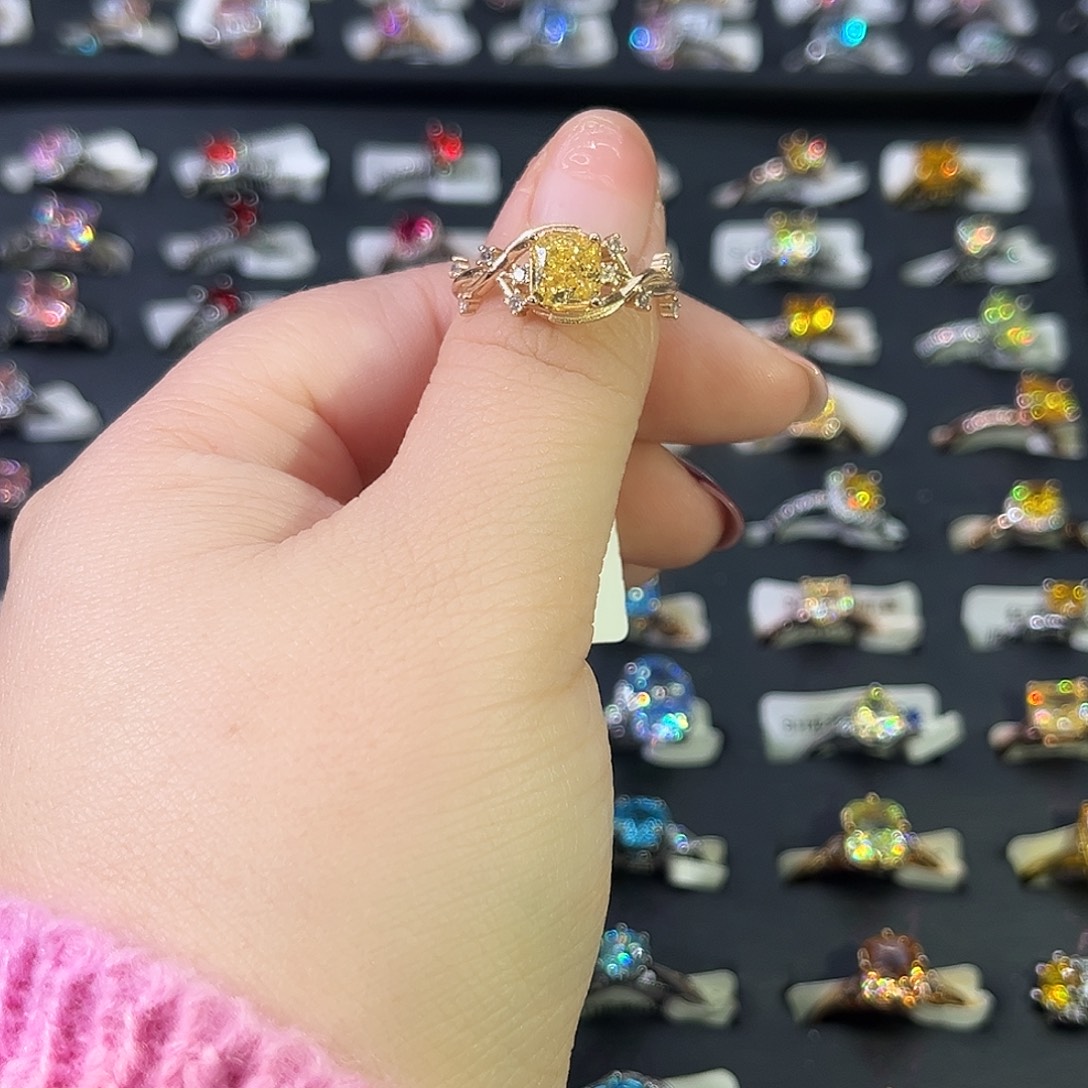 莫桑石非金属SH K枚花开半夏黄冰花-17.5