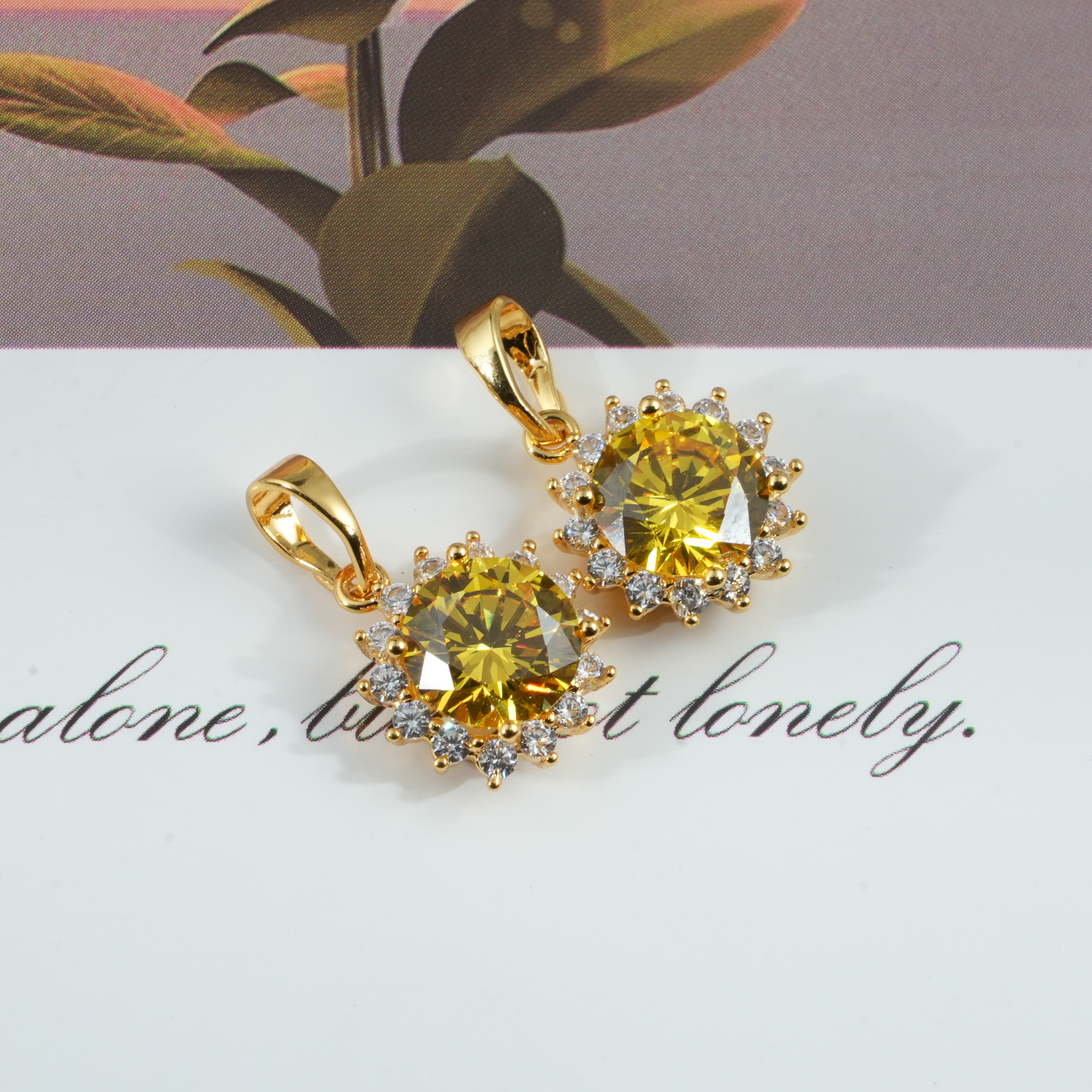吊坠 【高端定制】太阳花黄钻吊坠————高货DY1
