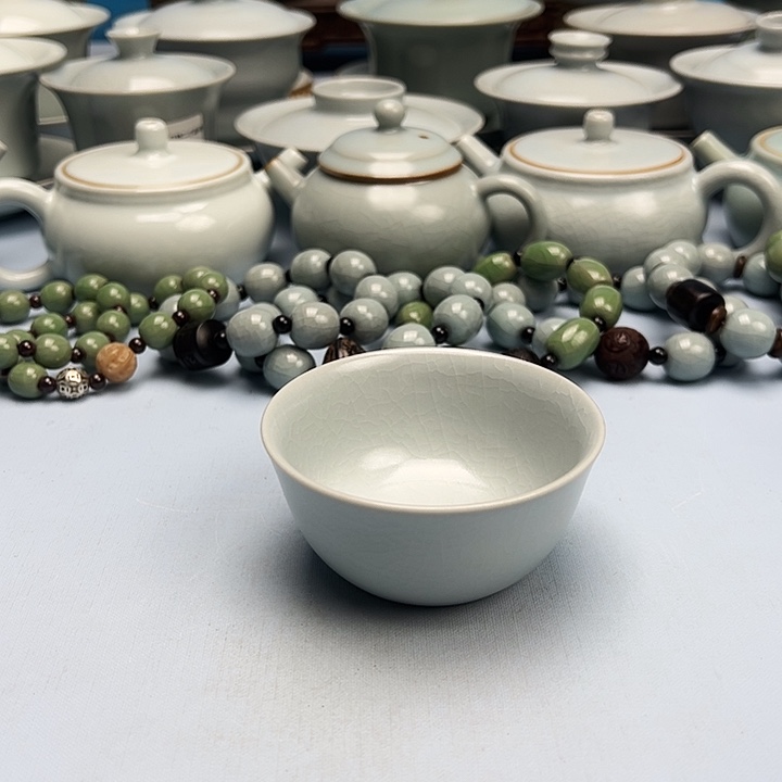 杯仿古月白主人杯原矿原釉原产地杯