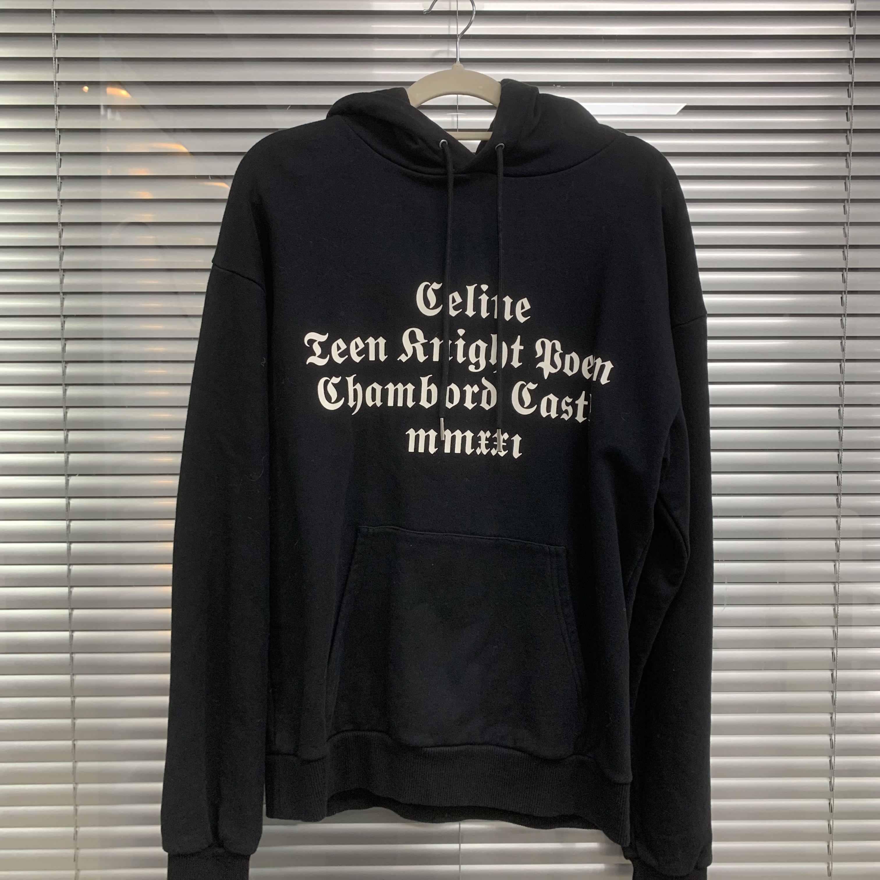 99新 Celine/思琳 黑色连帽卫衣/XS码/E00761
