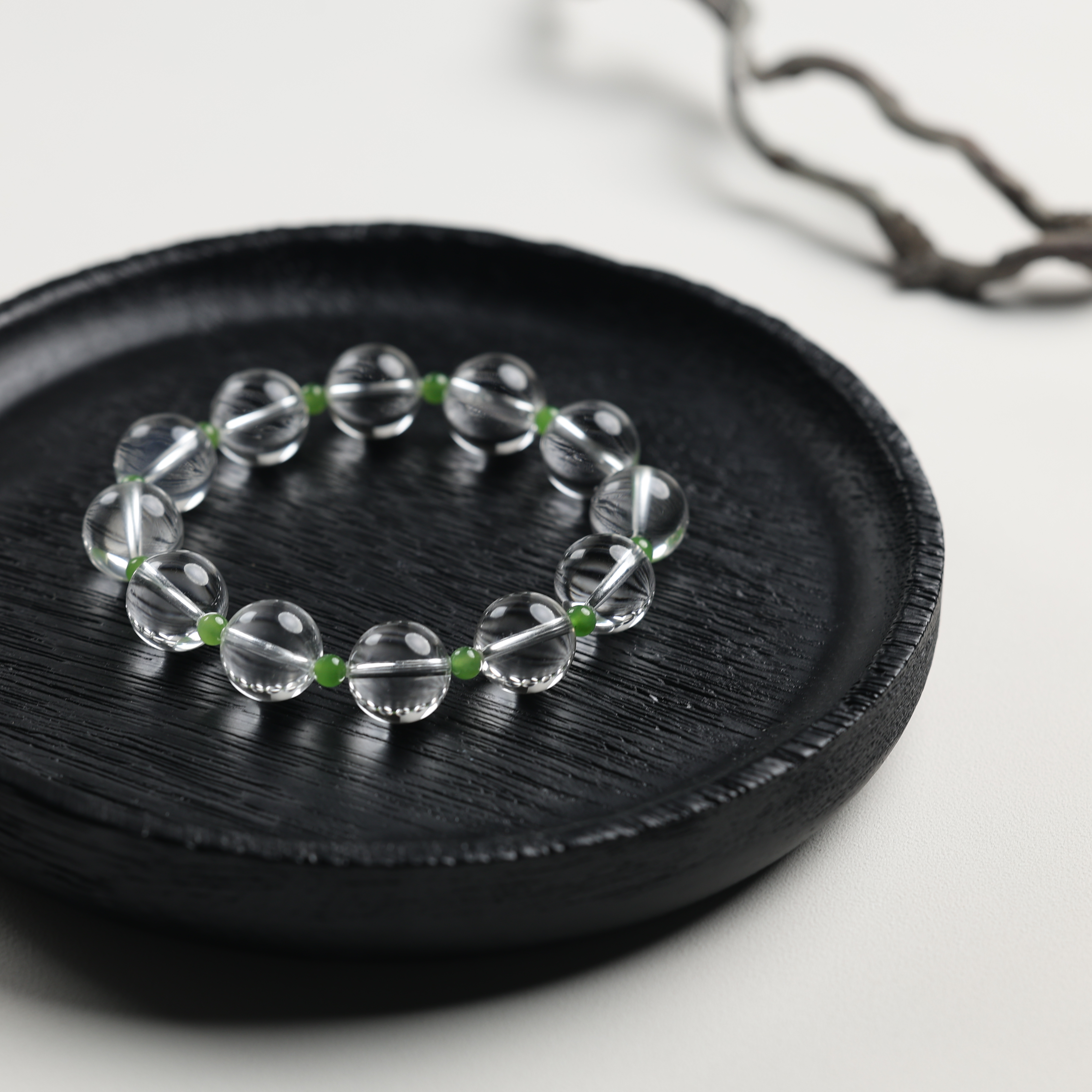 "浮生"原创设计精品高段位白水晶12mm手串