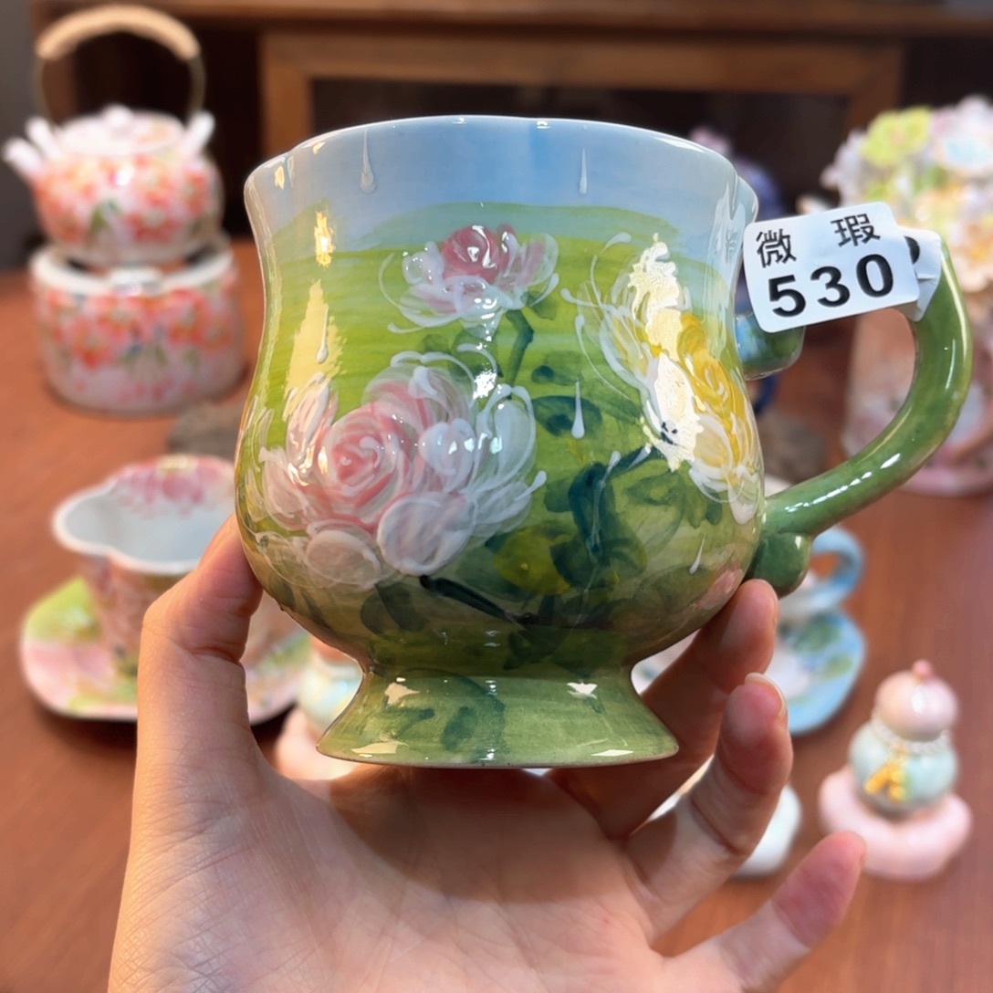 景德镇手绘高温釉下彩陶瓷茶具