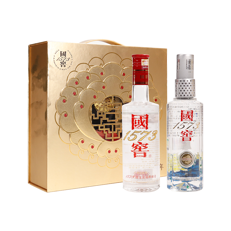 国窖1573富贵花开如意 礼盒 浓香型白酒【z】52度250ml*2瓶