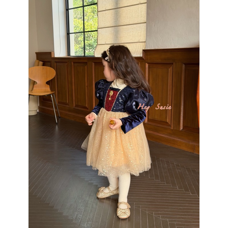 【正版】25秋冬 苏西 女童加绒加厚蓬蓬纱白雪公主裙礼服连衣裙汉服