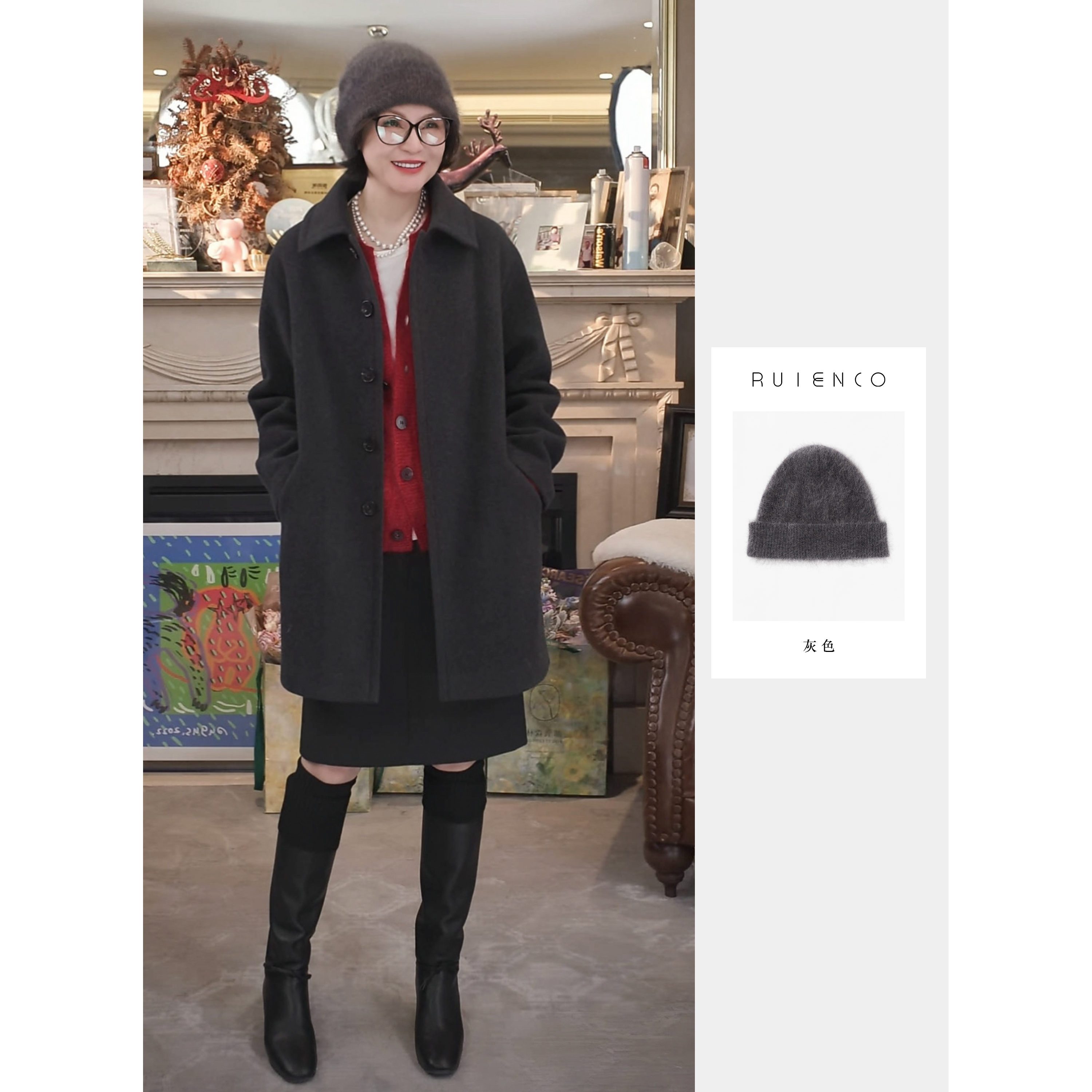 我是摩羯 绒绒帽 意大利进口C家100羊绒德国STOLL机拉绒保暖帽子