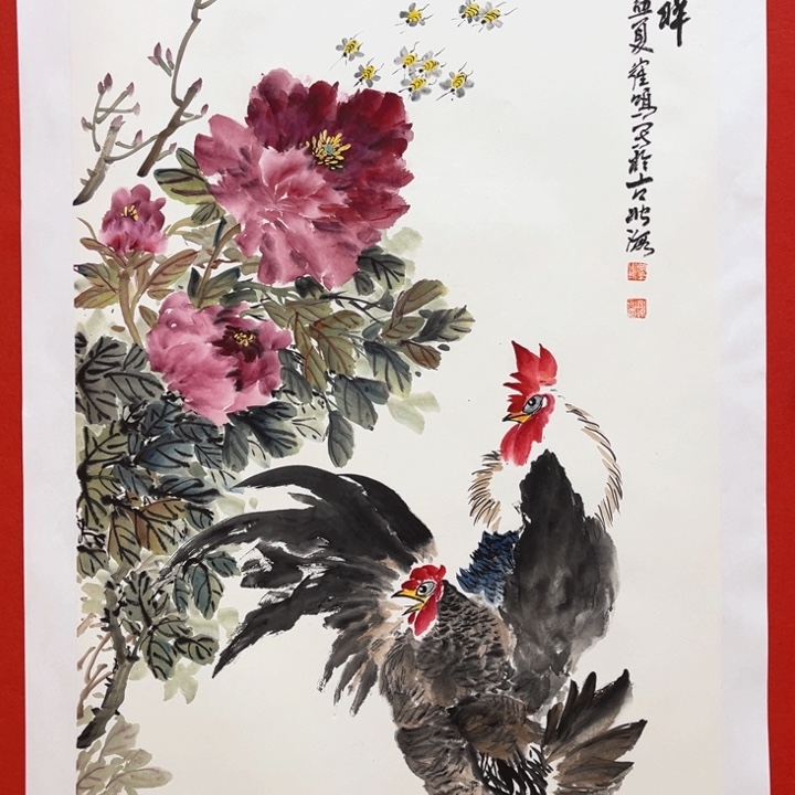 国画花鸟的翅膀和翅膀都是白色140.70