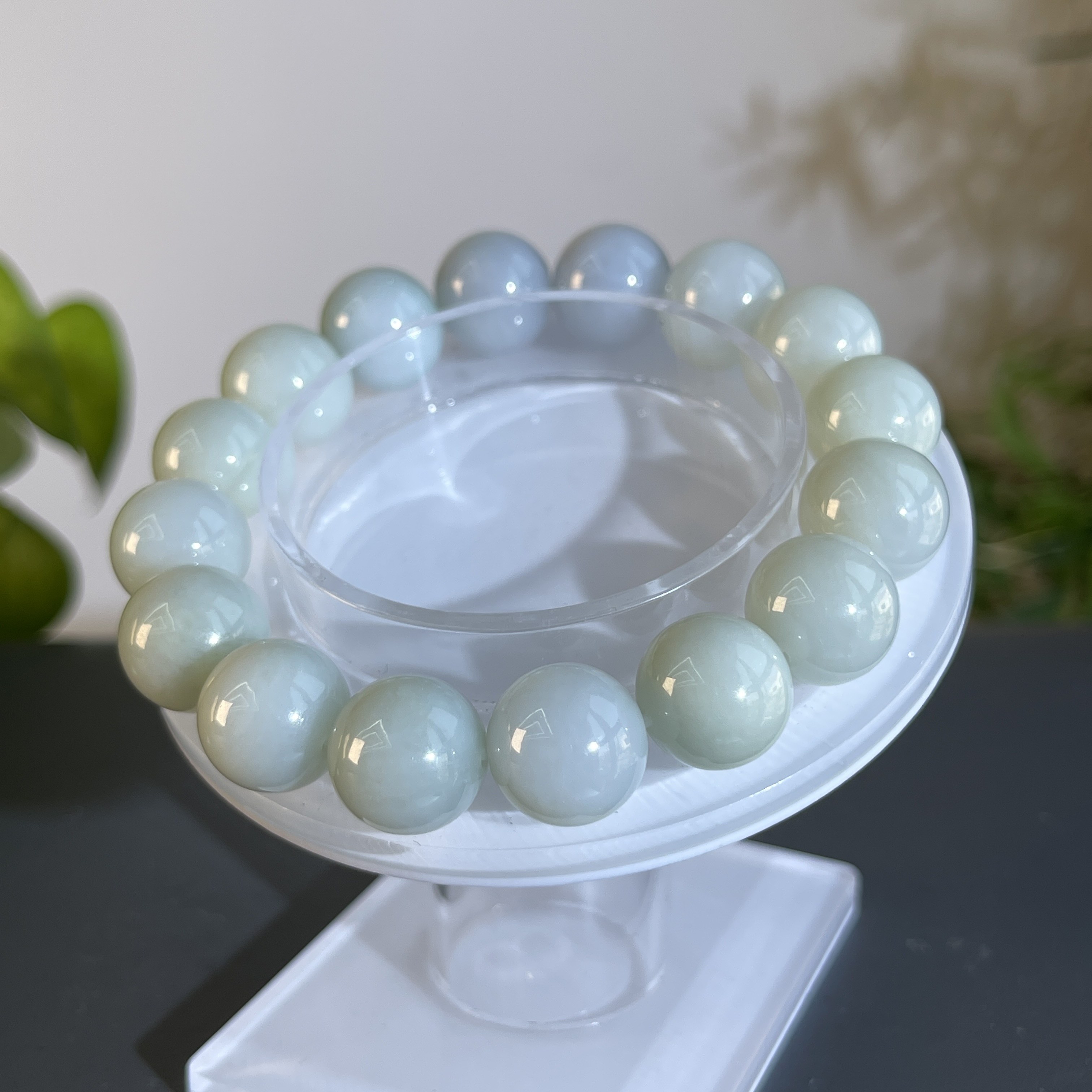 JTB13-44 天然缅甸A货翡翠  翡翠手串