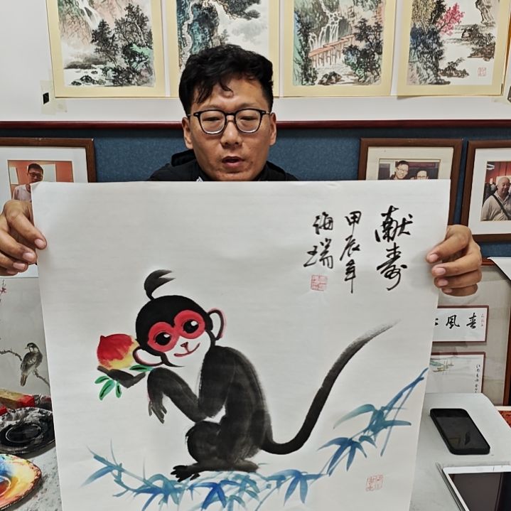 国画贾海瑞老师现场定制