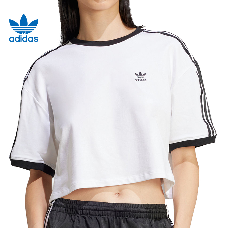 【流光风】adidas阿迪达斯三叶草夏季女子运动休闲短袖T恤JC8150