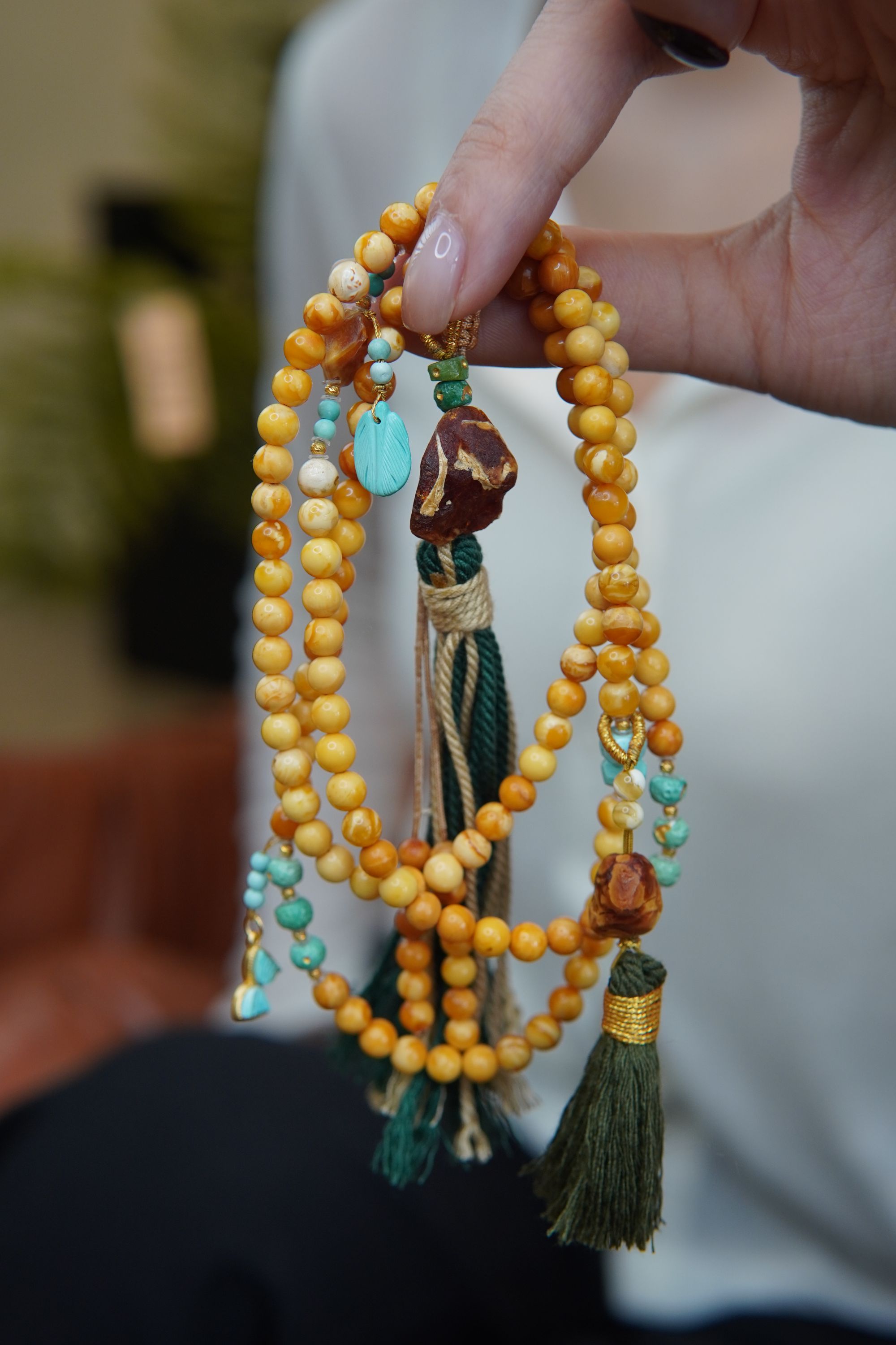 蜜蜡108*蜜蜡项链*蜜蜡老花腊*蜜蜡锁骨链*蜜蜡吊坠*长短可调节