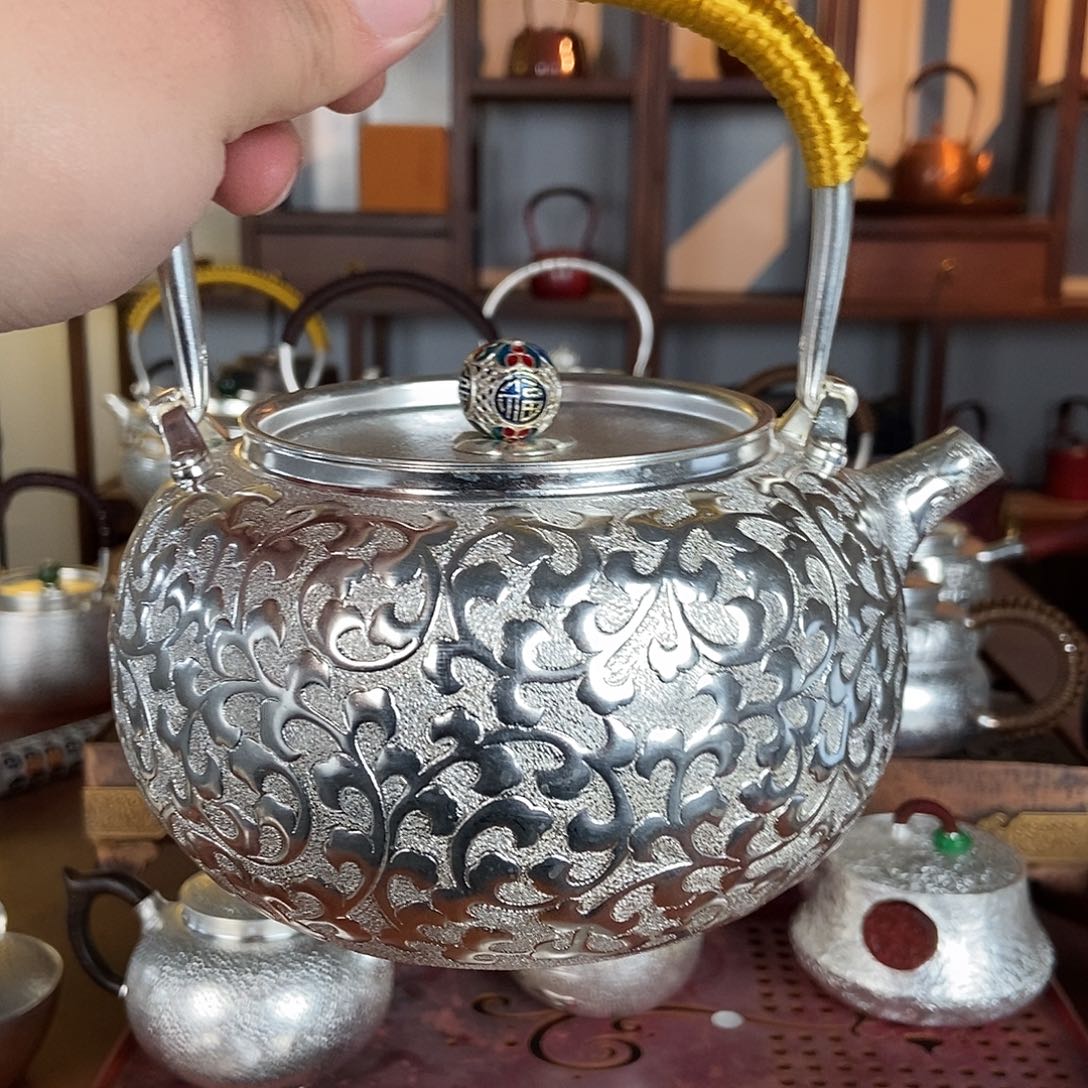 T***A纯手工制作茶壶银衣壶