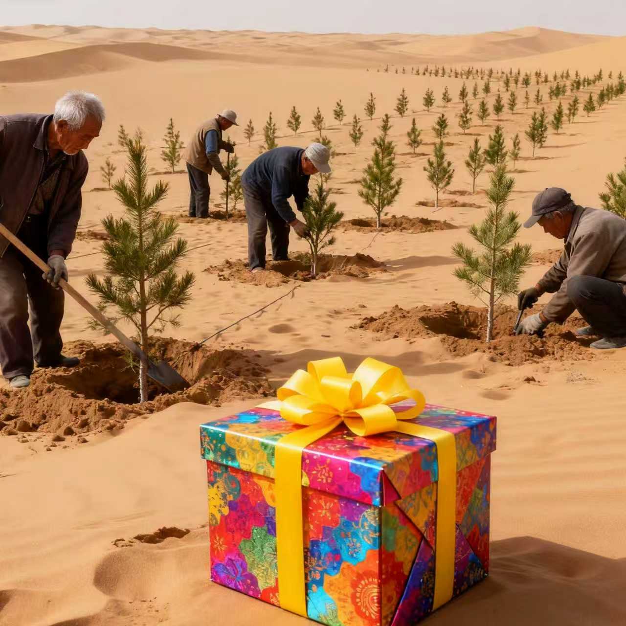 沙漠植树感恩有您DIY纪念-品