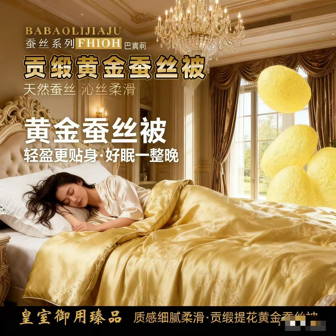 【专柜严选】设计师款提花黄金茧轻奢欧式定制蚕丝被（试睡30天）HZ