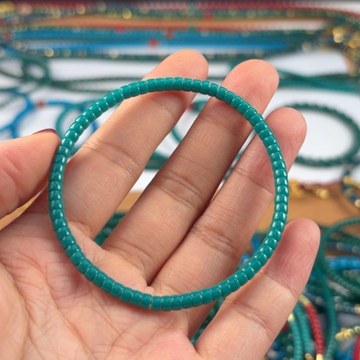 DIY琉璃金***者3.5蓝绿手串16.5