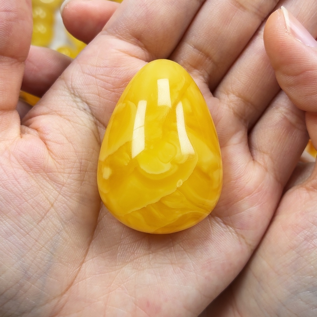 蜜蜡颈饰未镶嵌焦皮妖花水滴