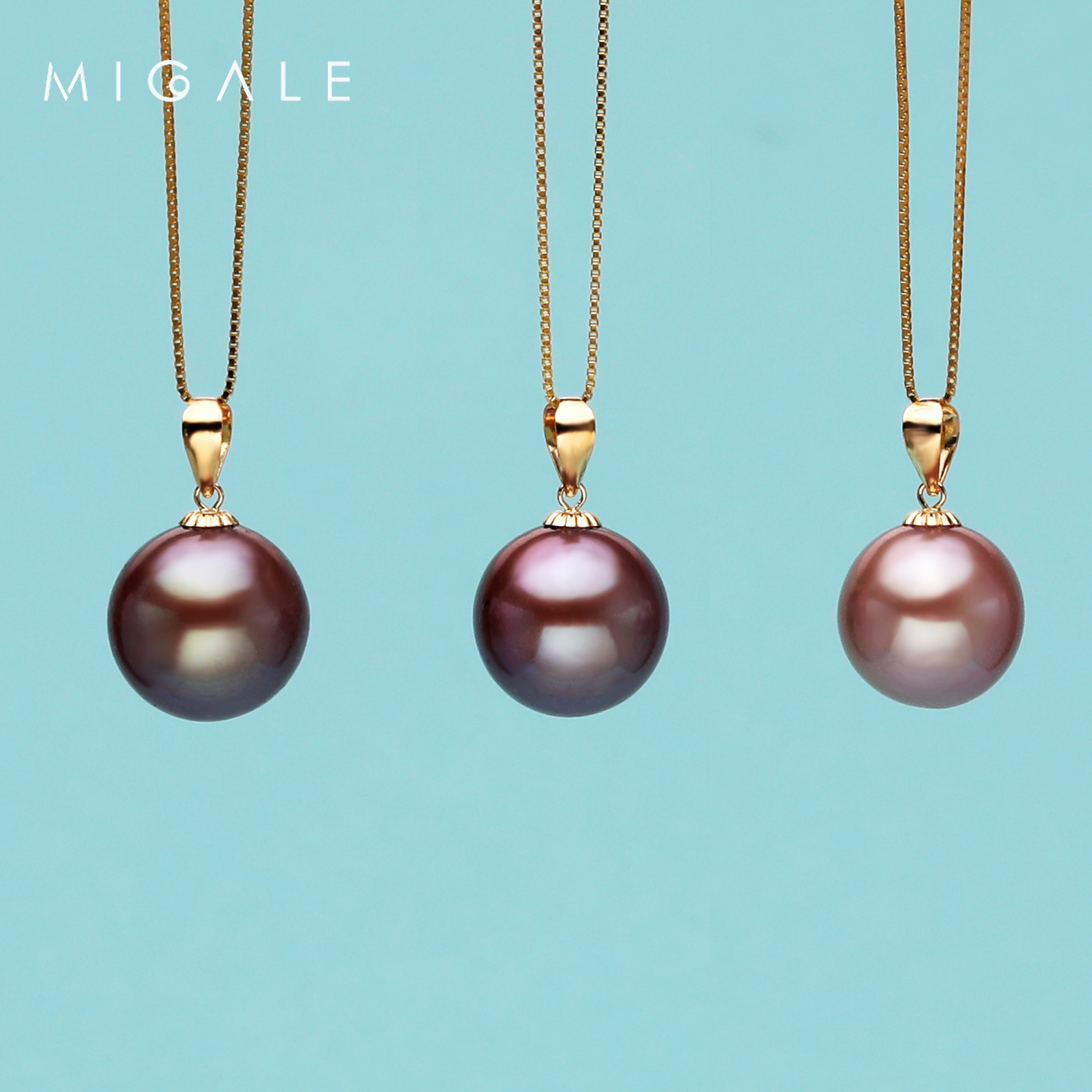 【源头】推荐！18K金紫色珍珠吊坠【多样性发一 赠银链】10-11mm C1048