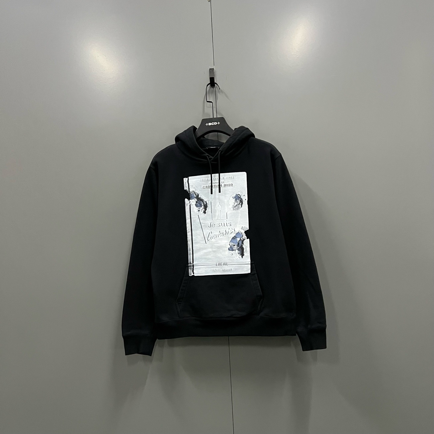 99新 DIOR/迪奥 (ll) 黑色图案印花帽衫 M码/611679