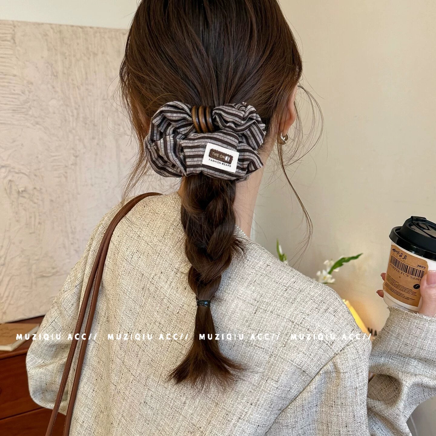 韩版手作新款复古气质大肠发圈简约头绳高弹力皮筋女扎丸子头