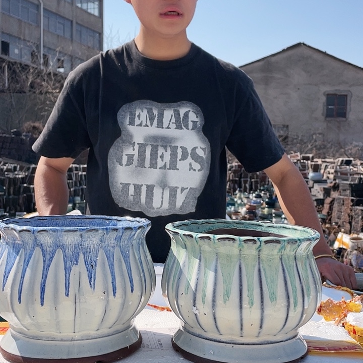 宜兴紫砂粗陶花盆