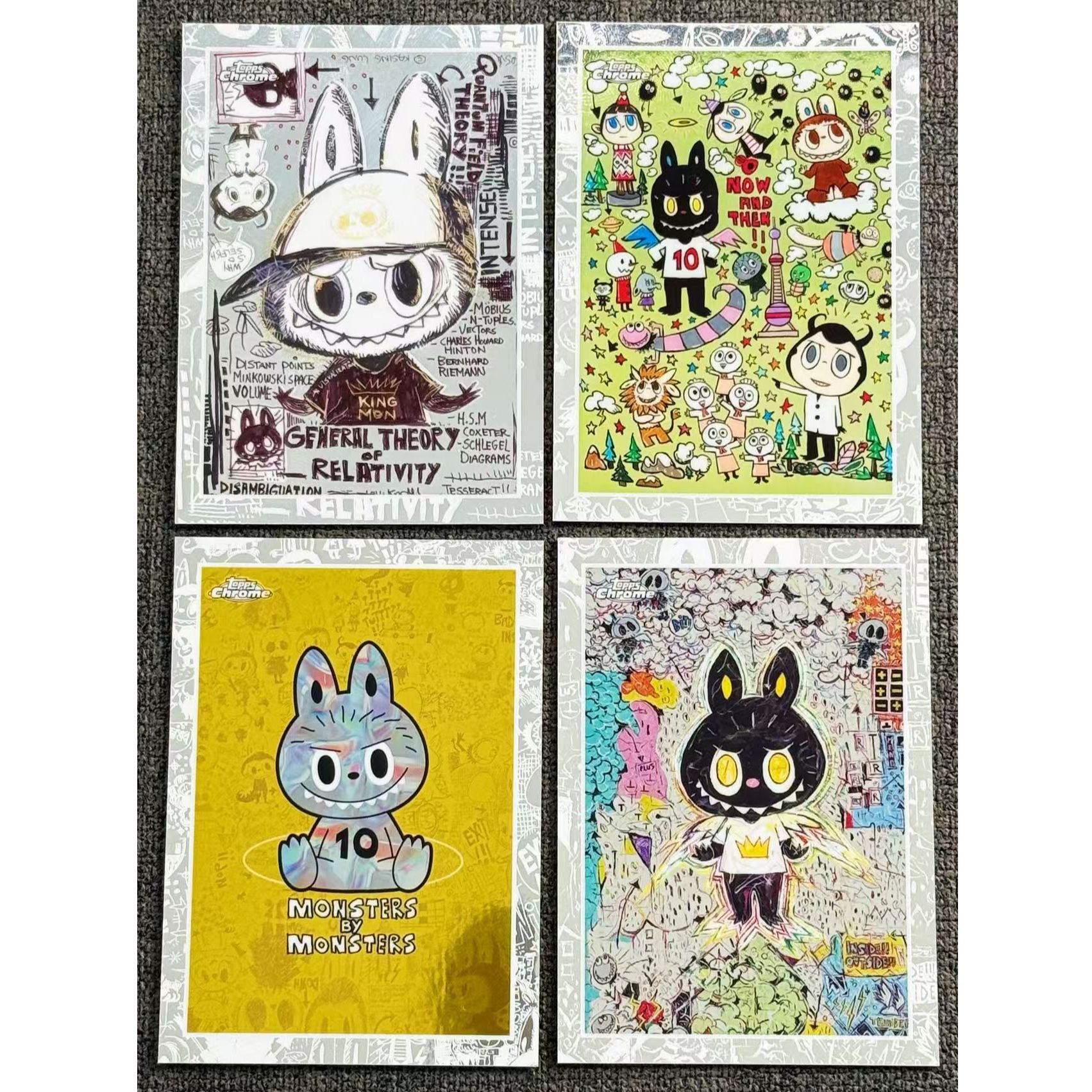 Topps 联名 拉布布 Labubu 卡牌 全套四张 基础卡 正品保证