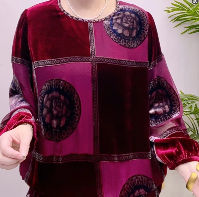 桑蚕丝小衫中老年时尚高档气质43A2039