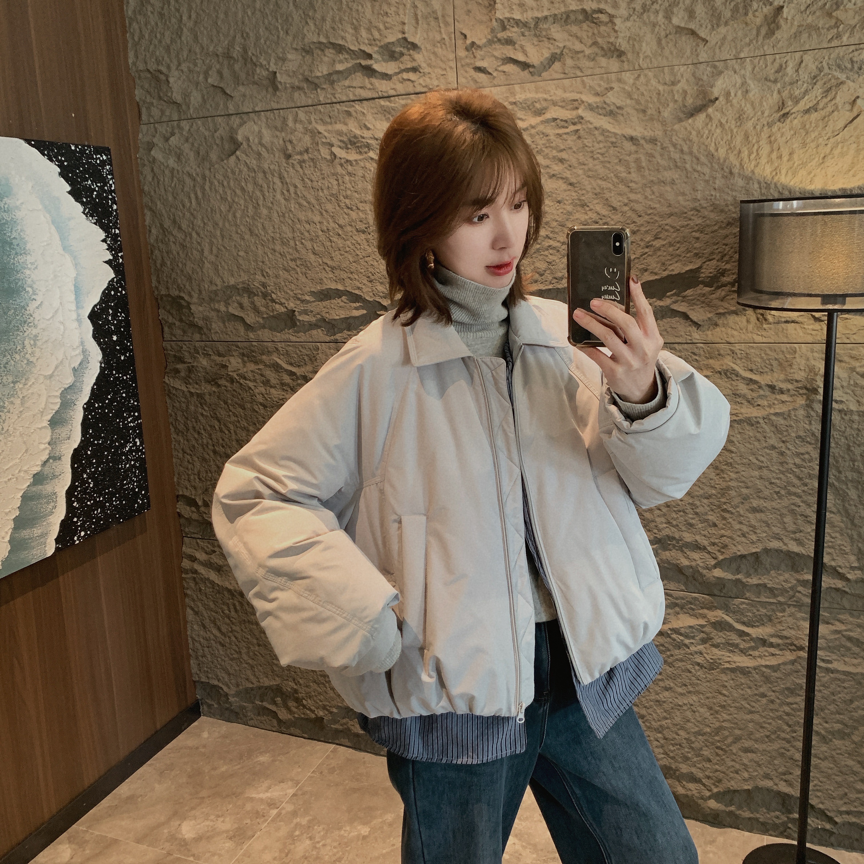 XIAREN【假两件羽绒服】女装洋气时髦气质潮流休闲服外套百搭时尚女