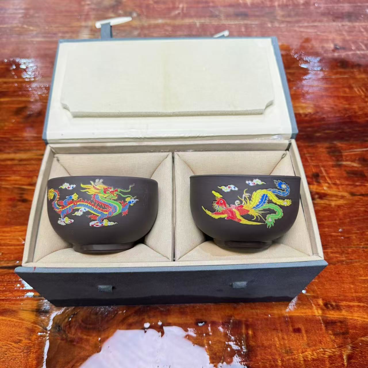 【闪购商品】巅峰茶器优选专属链接紫砂龙凤变色主人对杯具（无礼盒）