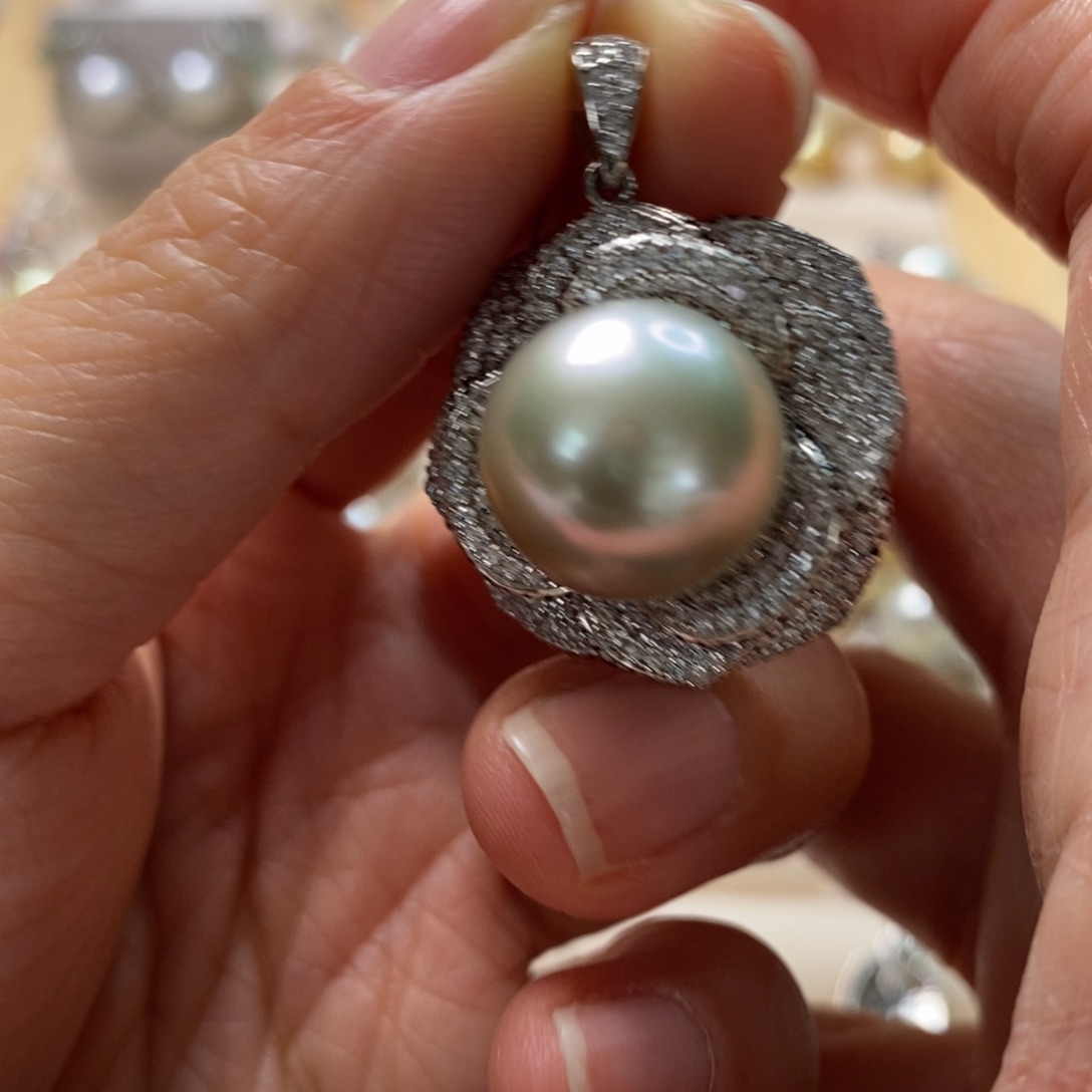 海水珍珠颈饰银S925镶嵌