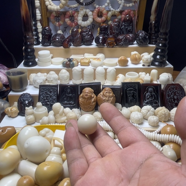 老*儿象牙果雕刻圆珠