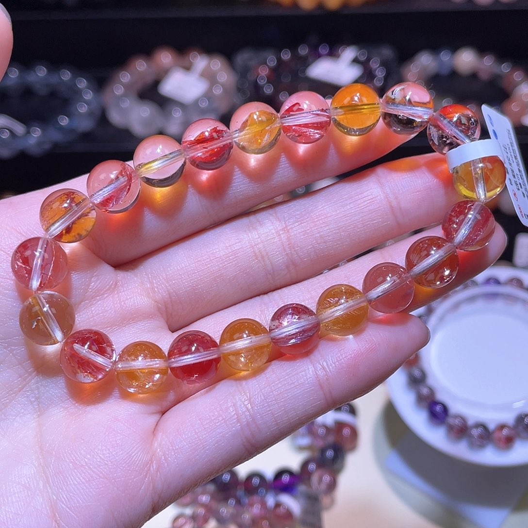 水晶手链未镶嵌浇花手链，晶体通透9+