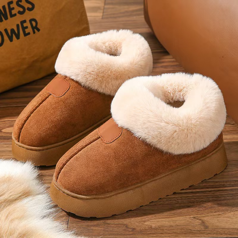 2024厚底加绒加厚雪地靴女冬季保暖防滑厚底毛绒棉鞋