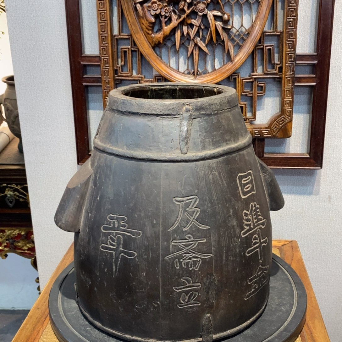 淑***仁木（红木类）老米斗摆件老家具