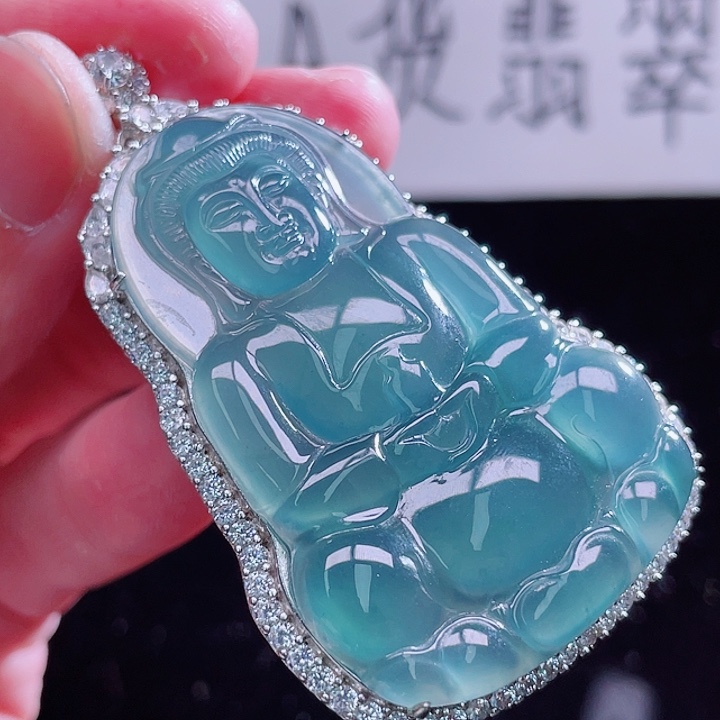 翡翠颈饰银S925镶嵌9999999999