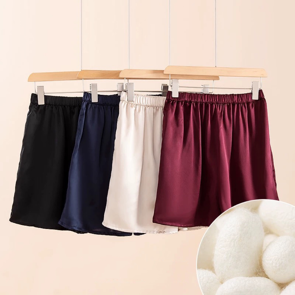 编号A链接 桑蚕丝五分裤居家外穿休闲百搭宽松凉爽春夏