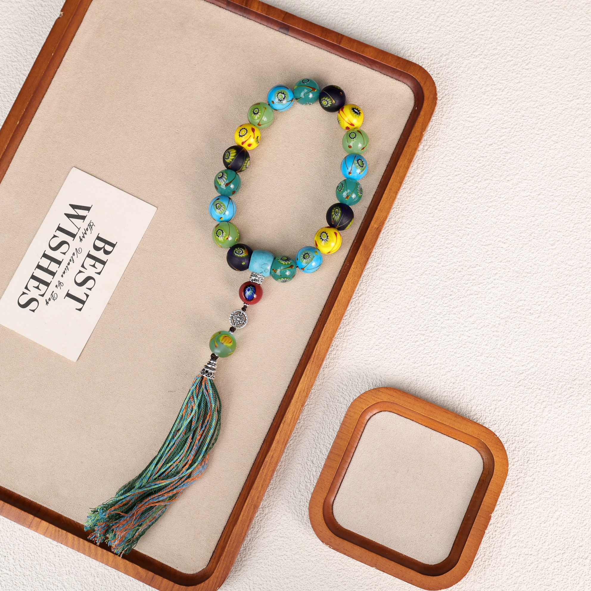 琉璃手链 LZ4683彩色多宝凤眼流苏手持