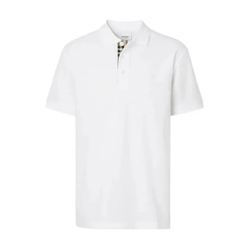 BURBERRY/博柏利 Logo竖排扣短袖Polo衫 男款 白色