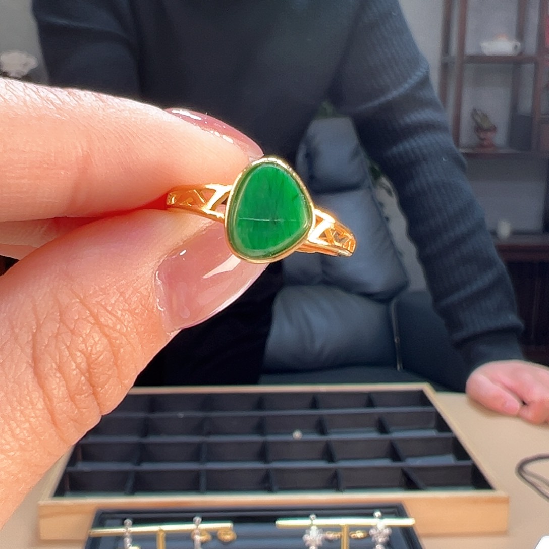 翡翠戒指银S925镶嵌戒指34