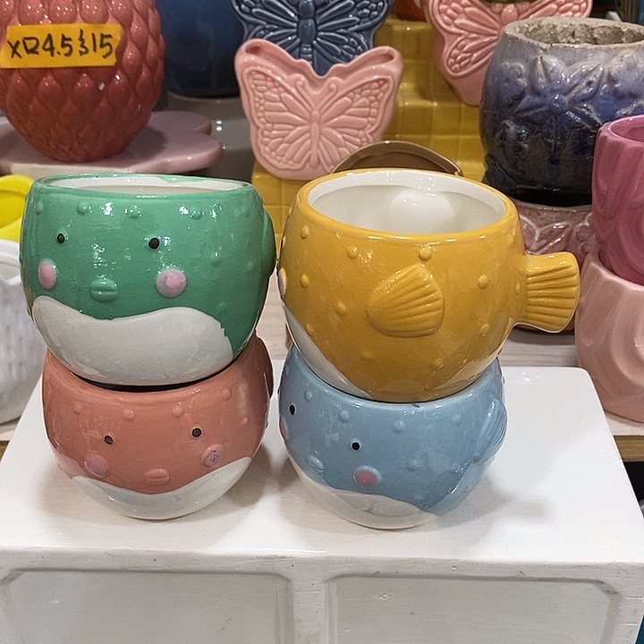 陶摆件陶盆有孔 瑕疵介意勿拍