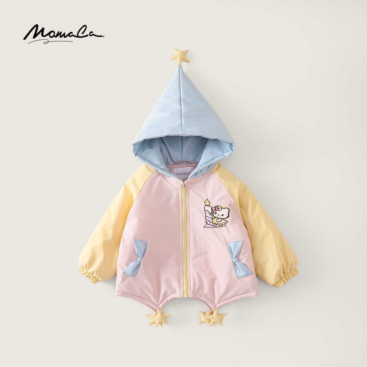 MOMOCO冬季2025新款女童甜美可爱冲锋衣棉服外套77830125005