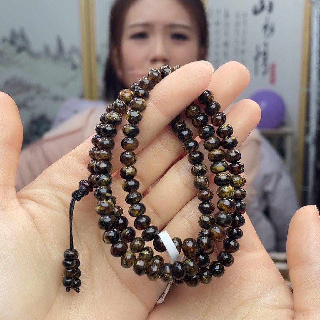 琥珀裸石未镶嵌6黑花